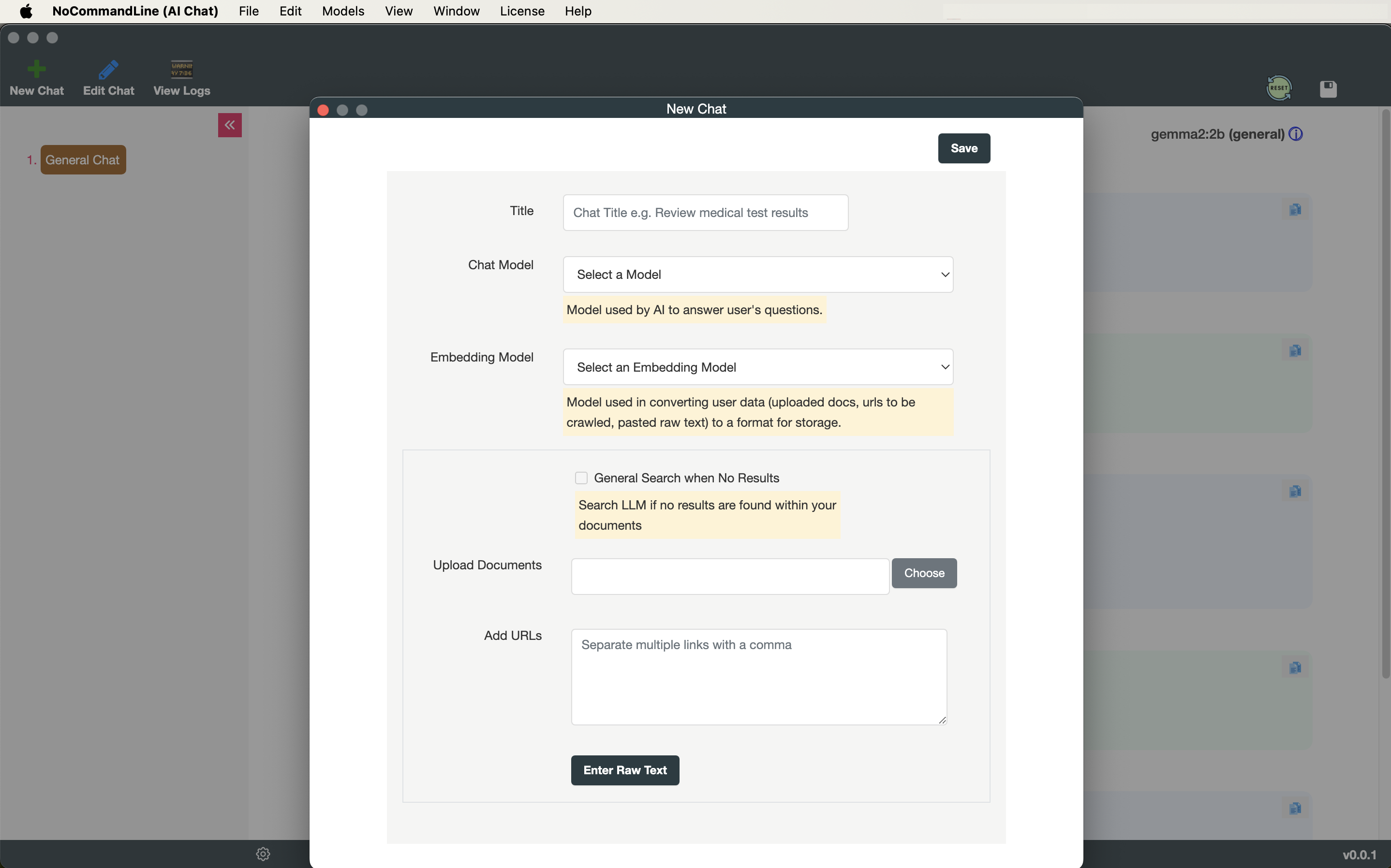 Add a new chat to NoCommandLine (AI Chat)